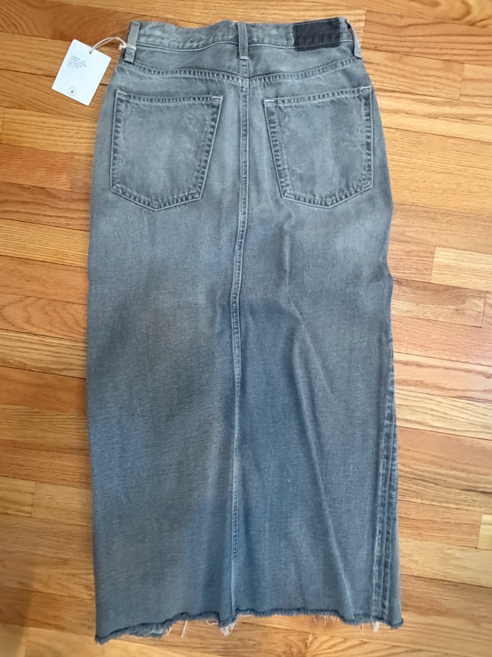 Etica Gray Katina Maxi Denim Skirt with Front Slit - Picture 9 of 11